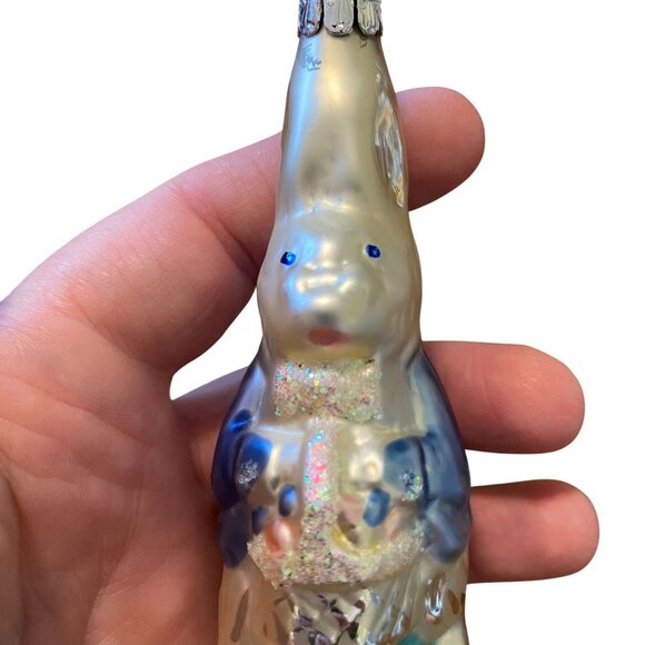 Czech Republic blown glass Easter Bunny Rabbit 4.5" Mercury glass - Picture 3 of 9